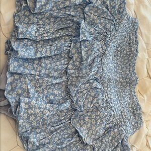 Floral Blue Mini Skirt